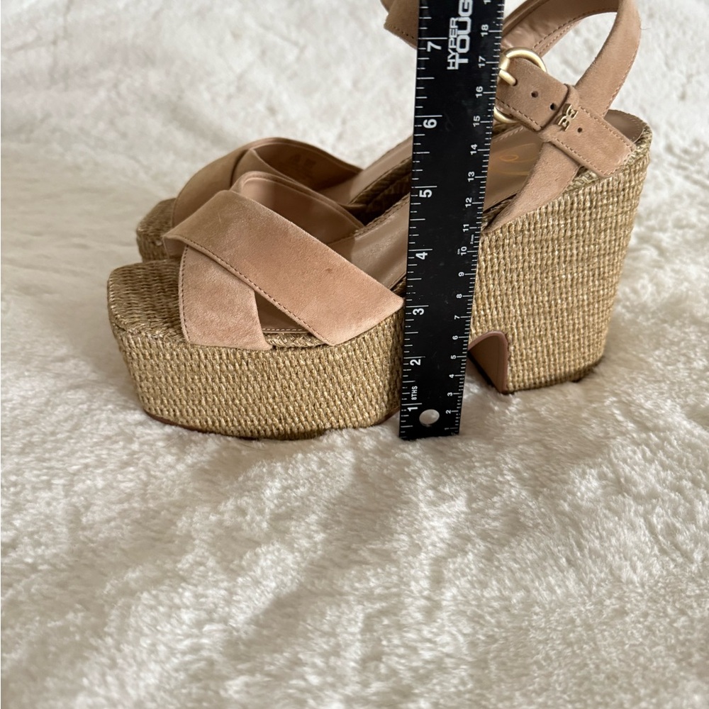 Sam Edelman Beige Wedges with Ankle Strap - Picture 4 of 6